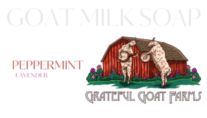 peppermint scented goat milk soap made with essential oils banner