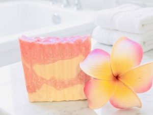 plumaria scented goat milk soap bar